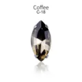 Marquise crystal rhinestone coffee color navette glass sew on stone for clothing accessories - 7*15mm 20 pcs/pack / Coffee