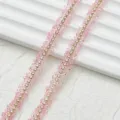 0.9cm ruban strass rose chaine griffes cristal thermocollant pour vetement diy couture - 0,9 cm / 1 yard / 90 cm de long / 04 Rose clair