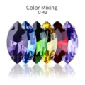 Marquise crystal rhinestones color mixing sew on glass diamonds DIY clothing accessories - 7*15mm 20 pcs/pack / Color Mixing
