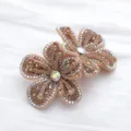 Rhinestone flower shoe clips, sparkly crystal shoe charms and decorative shoe buckles for women - 1 Crystal Yellow
