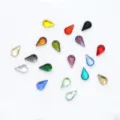 8x4.8mm druppel kristal glas platte rug strass steentjes nail art decoratie - 100 Stuks/Pak / Willekeurig Gemengde Kleuren