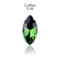 Marquise green crystal glass rhinestone for sewing DIY garment accessory Coffee C-08 - 7*15mm 20 pcs/pack / Malachite Green