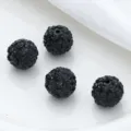 Black rhinestone beads faceted loose beads DIY jewelry making bracelet necklace keychain supplies - Black