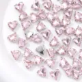 Pink heart crystal rhinestone with silver claw setting for DIY jewelry craft and hair clip. - 12x13mm (20 pcs/pack) / Light Pink
