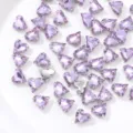 Light purple heart claw rhinestone crystal glass DIY jewelry accessories for crafts - 12x13mm (20 pcs/pack) / Crystal Purple