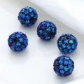 Colorful crystal rhinestone disco ball beads DIY loose beads for handmade jewelry making craft. - Dark Blue