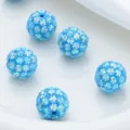Blue crystal rhinestone ball beads, sparkling loose beads for DIY phone chains and jewelry. - Lake Blue