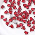 Red heart-shaped crystal glass claw rhinestones for DIY jewelry making, crafts and accessories. - 12x13mm (20 pcs/pack) / Bright Red
