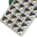 Round dual-hole glass sew-on rhinestones mineral gold crystal buttons for garments crafting - 14mm 28 Pieces/Pack / Brown (Crystal Yellow)