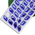 Strass en cristal bleu en forme de S à coudre dos plat accessoires pour vêtements DIY décor - 30 Bleu Roi AB