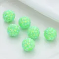 Light green faceted rhinestone balls loose beads for DIY jewelry making accessories - Fluorescent Green