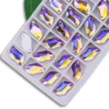 Strass AB colorés en forme de S à coudre cristaux plats pour accessoires de vêtements DIY - 36 Rouge Eau AB