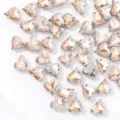 Champagne heart crystal claw drill rhinestones for DIY handmade jewelry accessories crafts - 12x13mm (20 pcs/pack) / Champagne