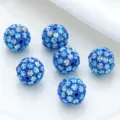 Blue drilled crystal rhinestone ball beads for DIY jewelry making, phone charms, and crafts. - Blue
