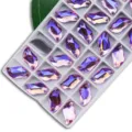 Bouton de couture en strass cristal coloré AB en forme de S pour accessoires de vêtements. - 37 Rose AB