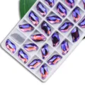 Cristaux strass AB en forme de S à coudre pour la décoration et accessoires vêtements DIY - Pourpre Moyen AB