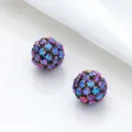 Sparkly colorful rhinestone crystal pave spacer beads for DIY jewelry making and crafts. - Violet Blue