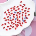 Rode druppel kristallen strass stenen platte glasstenen voor prachtige DIY nail art decoratie. - 100 Stuks/Pak / Lichtrood