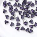 Purple heart crystal glass claw stones DIY jewelry accessories, charming sewing rhinestones. - 12x13mm (20 pcs/pack) / Violet