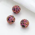 Colorful rhinestone charm beads diy phone chain jewelry making loose beads parts - Phantom Purple