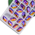 Strass à coudre en cristal AB en forme de S, pierres de verre plates colorées pour les loisirs. - Brun AB