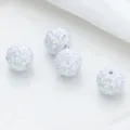 Colorful sparkling DIY craft beads round loose beads for mobile phone chains and keychains - White