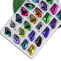 Colorful axe shaped glass sew on rhinestones crystals DIY craft dress garment accessories - Color Mixing