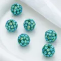 Green Rhinestone Dazzle Ball Beads DIY Craft Loose Beads for Phone Chain Jewelry Making - Iridescent Green