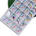 Strass cristaux couleur AB en forme de S a coudre dos plat accessoires DIY pour vetements - Blanc AB
