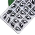 Silver axe shaped double hole sew on glass rhinestones for DIY wedding dress apparel accessories - Gunmetal (Mineral Gray)