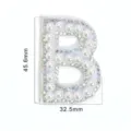 Pearl rhinestone letter B patch DIY apparel accessory for bags hats and clothing decoration - Letter B