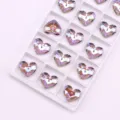 17mm grasso cuore AB cristallo pendente perla DIY fatti a mano collana variante - 6 Pezzi/Confezione / 08 Viola fantasma