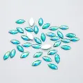 Teal marquise resin flatback rhinestones for DIY jewelry apparel crafts decoration accessories. - Marquise / 500 Pieces Pack (7x15mm) / Lake Blue AB
