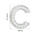 Rhinestone pearl letter C patch for DIY clothing, hats, bags, and shoe accessories. - Letter C