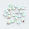 Herzförmige spitze Kristall-Strasssteine DIY-Zubehör mit glänzender silberner Rückseite. - 8MM 20 Stk / Weiß AB