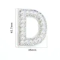 Rhinestone pearl letter D patch for clothing, hats, bags, shoes, DIY apparel accessories. - Letter D