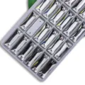 Flatback 2-hole long rectangle AB crystal rhinestone for garment DIY sewing crafts - White 01