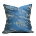Primo piano sulla trama del tessuto della federa per cuscino da divano jacquard astratto. - 50x50cm (Senza Imbottitura) / Blu 01 Senza Profilo