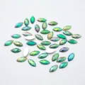 Green marquise resin flatback rhinestones for DIY crafts, garments, and wedding dress accents. - Marquise / 500 Pieces Pack (7x15mm) / Dark Green AB