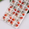 Markise Kristall Strasssteine Rot Gruen Farbverlauf DIY Schmuck Zaehnchen Perlen - 9x18mm (10 Stk/Packung) / Rot-Grüner Verlauf