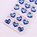 17mm grosso cuore AB colore cristallo ciondolo strass DIY gioielli fatti a mano blu - 6 Pezzi/Confezione / 03 Blu-viola