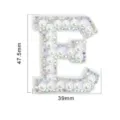 Pearl rhinestone letter E patch DIY clothing accessory nonwoven backing size 47.5x39mm - Letter E