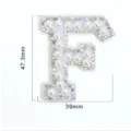 Pearl rhinestone letter F patch, dazzling crystal DIY fabric badge for clothing, hat, bag. - Letter F