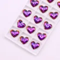 17mm grosso cuore AB colore cristallo ciondolo perline fai da te accessori per gioielli - 6 Pezzi/Confezione / 06 Rosso porpora