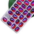 Hand-sewn oval glass rhinestones flat back AB crystal diamonds for DIY garment accessories - 39 Dark Red AB
