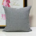 Black and white houndstooth throw pillow, soft couch cushion cover with insert for home decor. - Pillow Insert & Pillowcase Set / Houndstooth