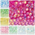 Glass flatback rhinestones multi-color sparkling crystals for phone case DIY and nail art decor - 157 Luminous Opal Mocha Mixed