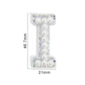 Pearl rhinestone letter I patch fabric applique for DIY clothing and hat accessories - Letter I