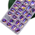 Oval sew-on rhinestones flatback dual-hole AB crystal glass gems DIY garment parts - 37 Pink AB