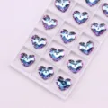 17mm AB Colore Cuore Cristallo Pendente Perline DIY Artigianato Gioielli Accessori Set - 6 Pezzi/Confezione / 01 Rosa viola